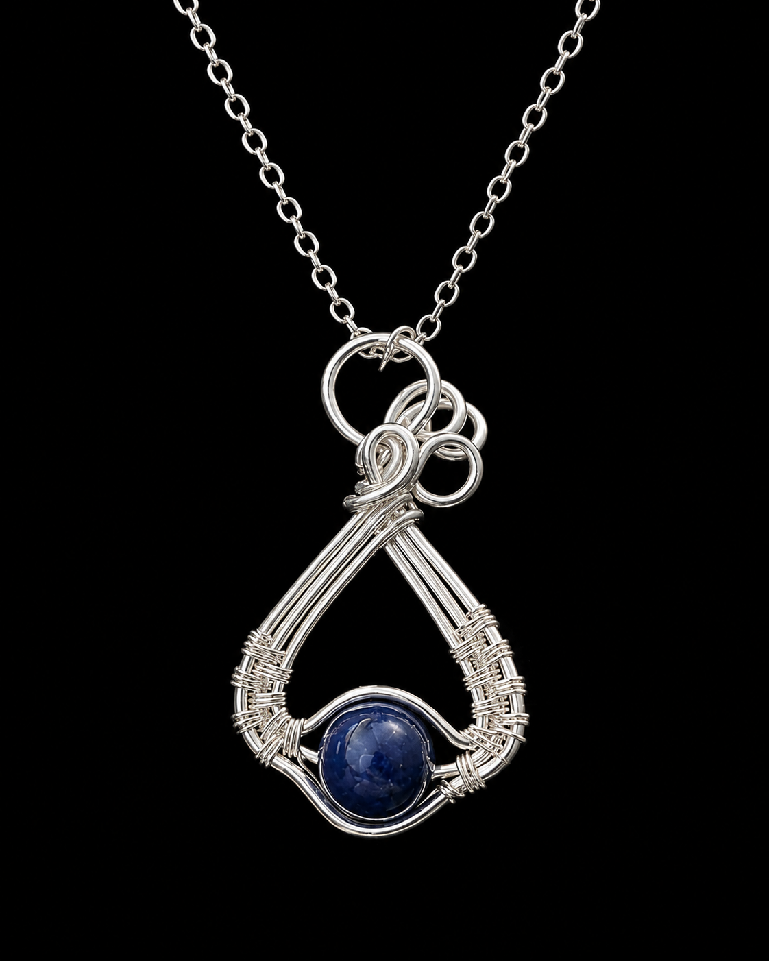 “Beauty Is in the Eye of the Beholder”- Blue Agate Wire Wrapped Pendant