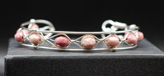 “Anchored Grace” Silver Wire Wrapped Cuff Bracelet