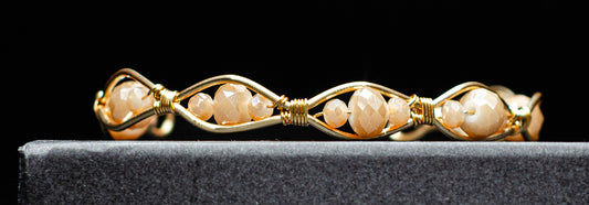 “Still, She Shines” Faceted Glass Wire-Wrapped Bracelet