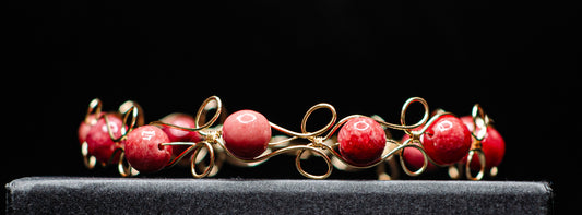 “Ruby Rebellion “ Ruby Quartzite Wire-Wrapped Bracelet