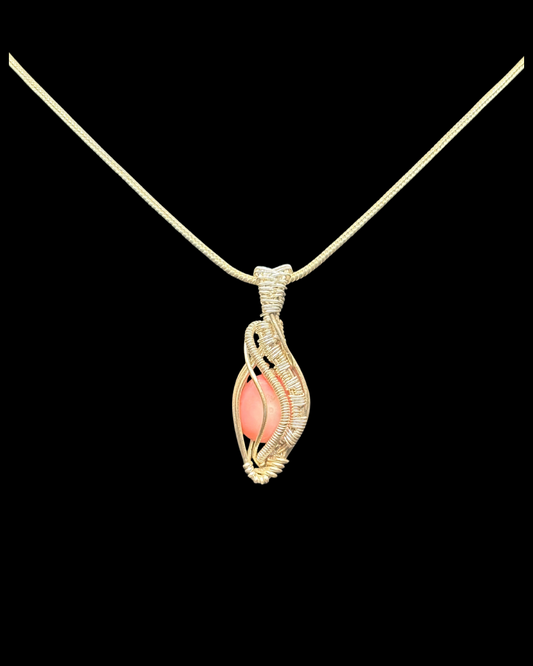 She Who Rises – Bamboo Coral Wire Pendant