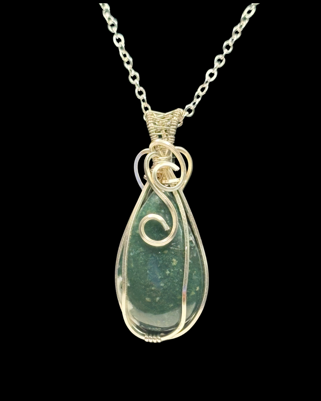 “Thrive & Rise” Aventurine Wire Wrapped Pendant